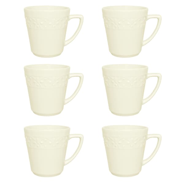 Manhattan Comfort Mendi 6 Mugs (12.17 oz.) in Ivory NM09-7301 - main